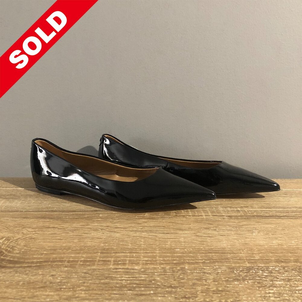 Sam Edelman Wanda Womens Size 8.5M Black Patent Leather Pointed Toe Flats